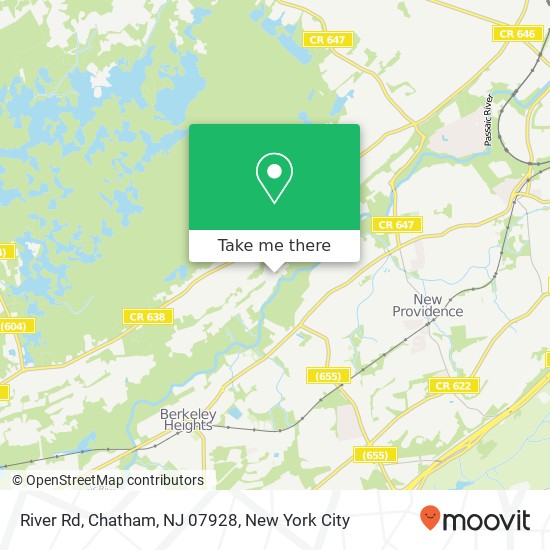 Mapa de River Rd, Chatham, NJ 07928