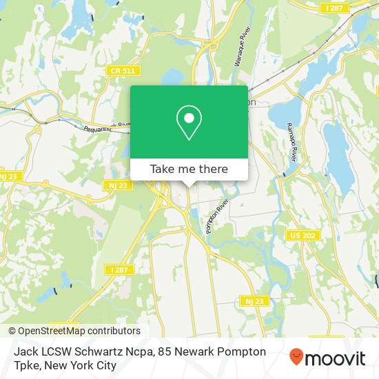 Jack LCSW Schwartz Ncpa, 85 Newark Pompton Tpke map