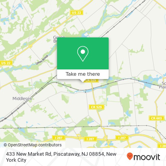 Mapa de 433 New Market Rd, Piscataway, NJ 08854