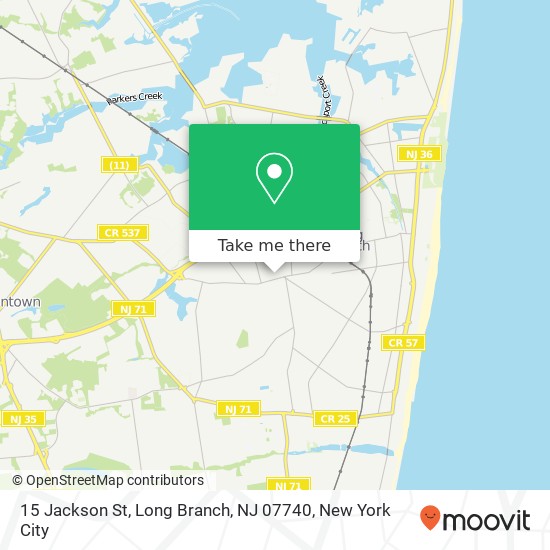 Mapa de 15 Jackson St, Long Branch, NJ 07740