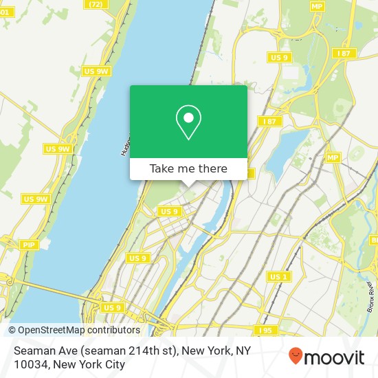 Mapa de Seaman Ave (seaman 214th st), New York, NY 10034