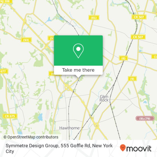 Mapa de Symmetre Design Group, 555 Goffle Rd