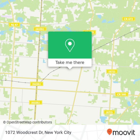 Mapa de 1072 Woodcrest Dr, Vineland, NJ 08360