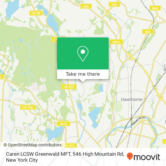 Caren LCSW Greenwald MFT, 546 High Mountain Rd map