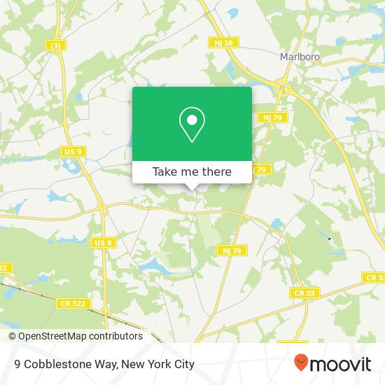 Mapa de 9 Cobblestone Way, Freehold, NJ 07728