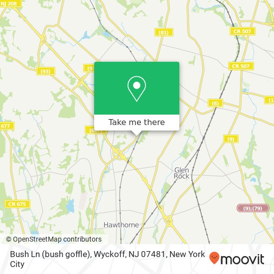 Bush Ln (bush goffle), Wyckoff, NJ 07481 map