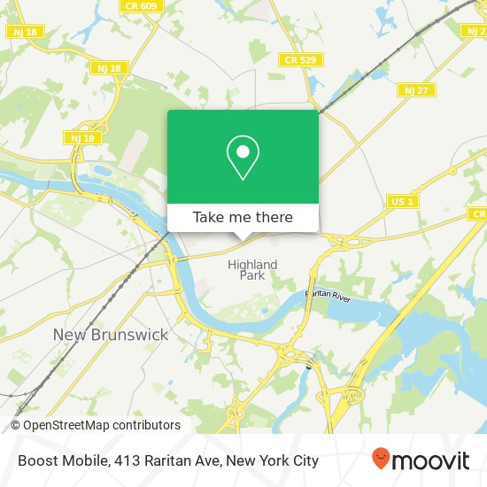 Mapa de Boost Mobile, 413 Raritan Ave