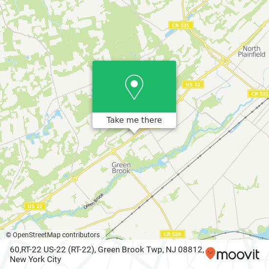Mapa de 60,RT-22 US-22 (RT-22), Green Brook Twp, NJ 08812