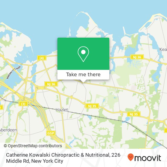 Mapa de Catherine Kowalski Chiropractic & Nutritional, 226 Middle Rd