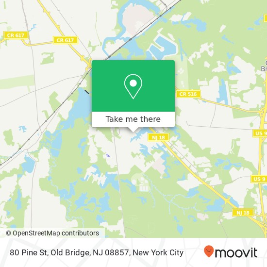 Mapa de 80 Pine St, Old Bridge, NJ 08857
