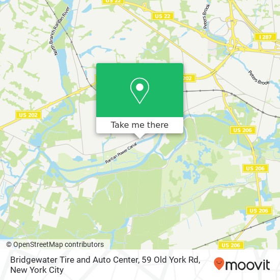 Mapa de Bridgewater Tire and Auto Center, 59 Old York Rd