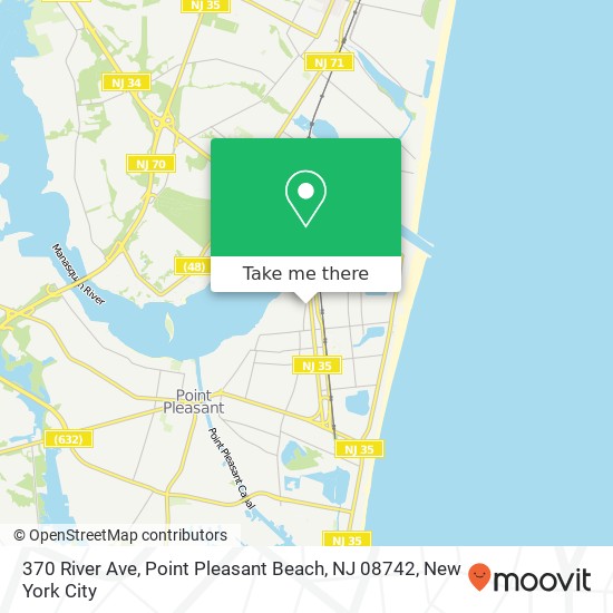 Mapa de 370 River Ave, Point Pleasant Beach, NJ 08742