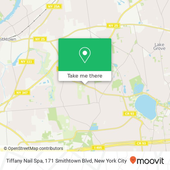 Mapa de Tiffany Nail Spa, 171 Smithtown Blvd