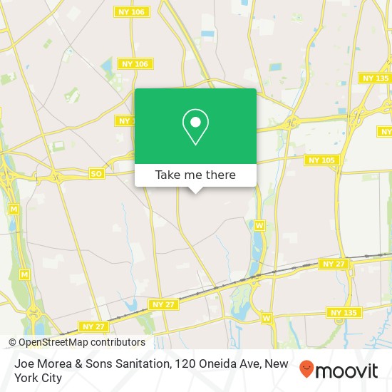 Mapa de Joe Morea & Sons Sanitation, 120 Oneida Ave
