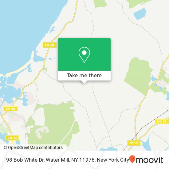 98 Bob White Dr, Water Mill, NY 11976 map