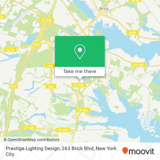 Mapa de Prestige Lighting Design, 263 Brick Blvd