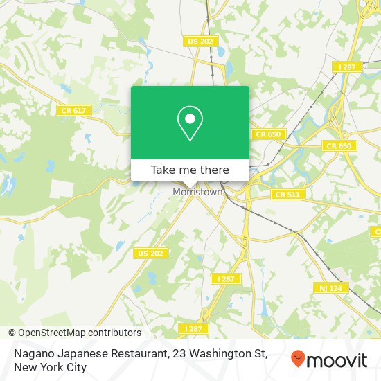 Mapa de Nagano Japanese Restaurant, 23 Washington St