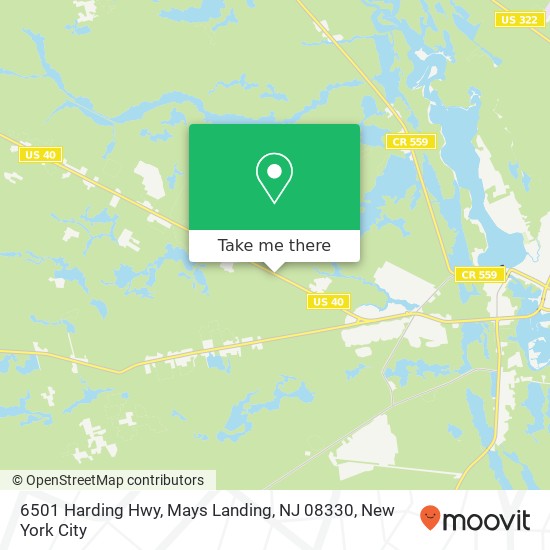 Mapa de 6501 Harding Hwy, Mays Landing, NJ 08330