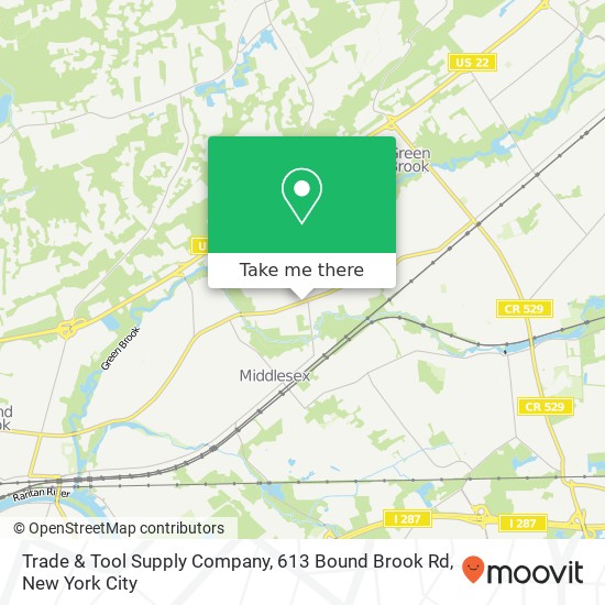 Trade & Tool Supply Company, 613 Bound Brook Rd map