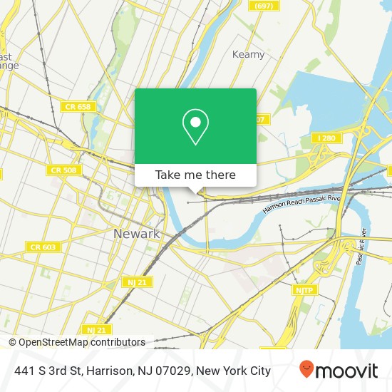Mapa de 441 S 3rd St, Harrison, NJ 07029