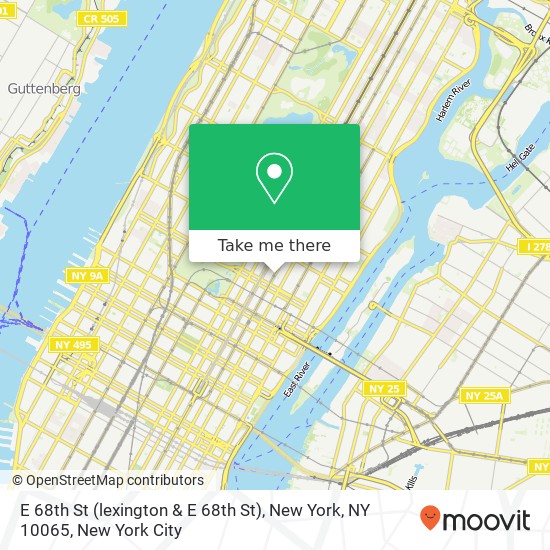 Mapa de E 68th St (lexington & E 68th St), New York, NY 10065