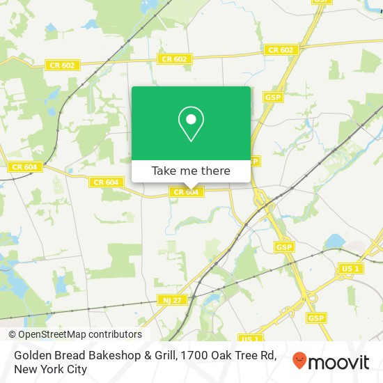 Golden Bread Bakeshop & Grill, 1700 Oak Tree Rd map