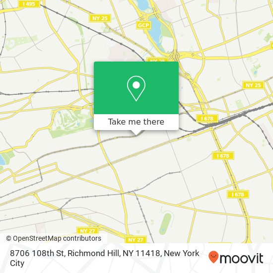 8706 108th St, Richmond Hill, NY 11418 map