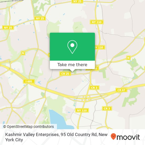 Kashmir Valley Enterprises, 95 Old Country Rd map