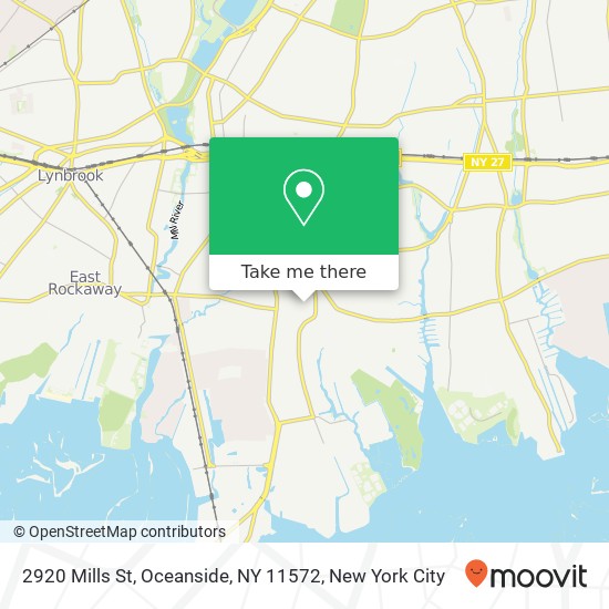 Mapa de 2920 Mills St, Oceanside, NY 11572