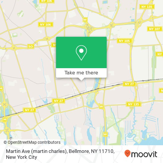 Mapa de Martin Ave (martin charles), Bellmore, NY 11710