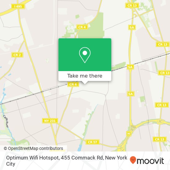 Mapa de Optimum Wifi Hotspot, 455 Commack Rd