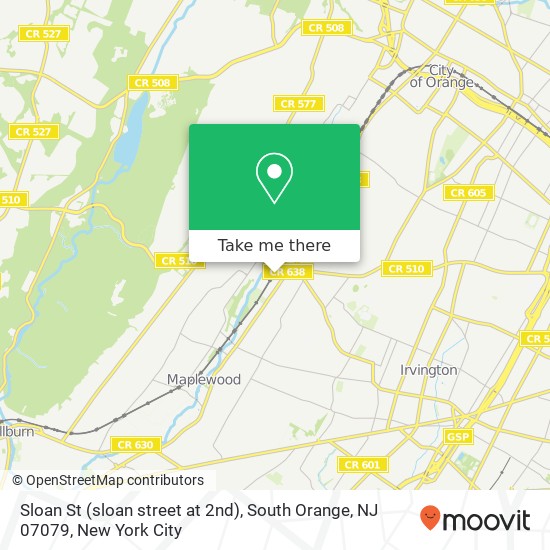 Mapa de Sloan St (sloan street at 2nd), South Orange, NJ 07079
