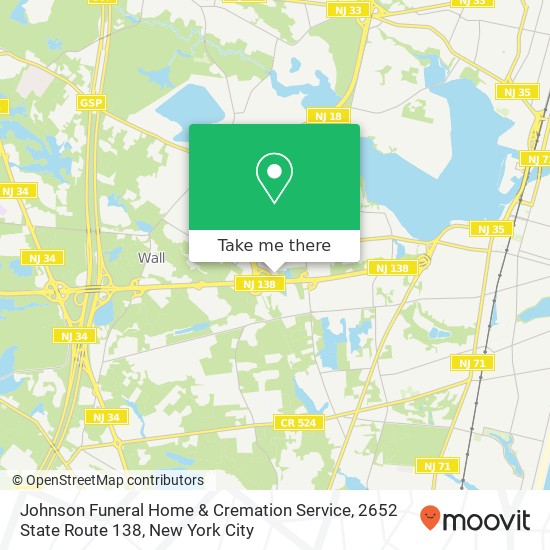 Mapa de Johnson Funeral Home & Cremation Service, 2652 State Route 138
