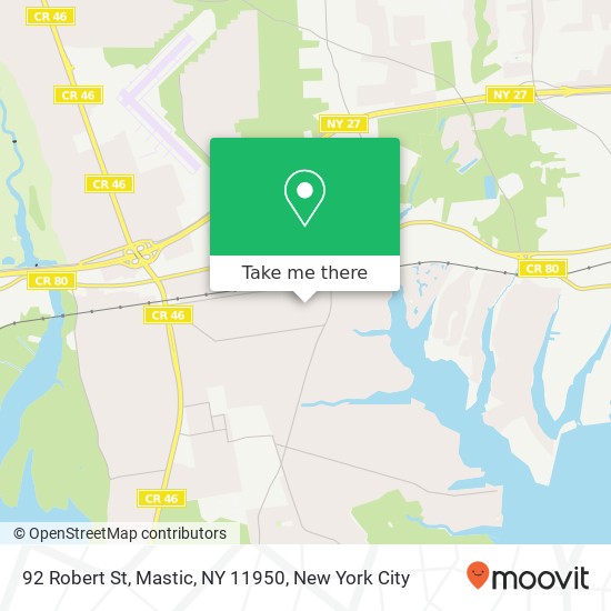 92 Robert St, Mastic, NY 11950 map