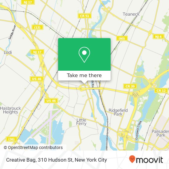 Mapa de Creative Bag, 310 Hudson St