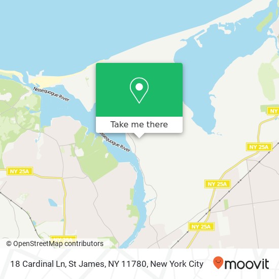 Mapa de 18 Cardinal Ln, St James, NY 11780