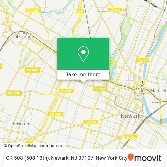 Mapa de CR-508 (508 13th), Newark, NJ 07107