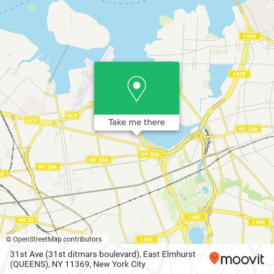 Mapa de 31st Ave (31st ditmars boulevard), East Elmhurst (QUEENS), NY 11369