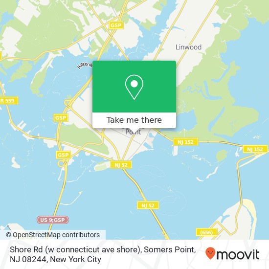 Mapa de Shore Rd (w connecticut ave shore), Somers Point, NJ 08244