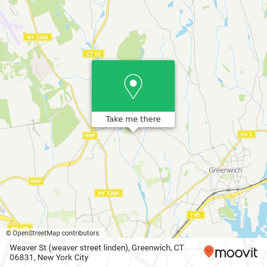 Mapa de Weaver St (weaver street linden), Greenwich, CT 06831