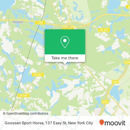 Mapa de Goossen Sport Horse, 137 Easy St