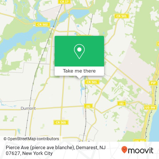 Mapa de Pierce Ave (pierce ave blanche), Demarest, NJ 07627