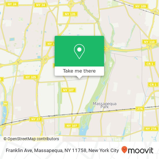 Mapa de Franklin Ave, Massapequa, NY 11758