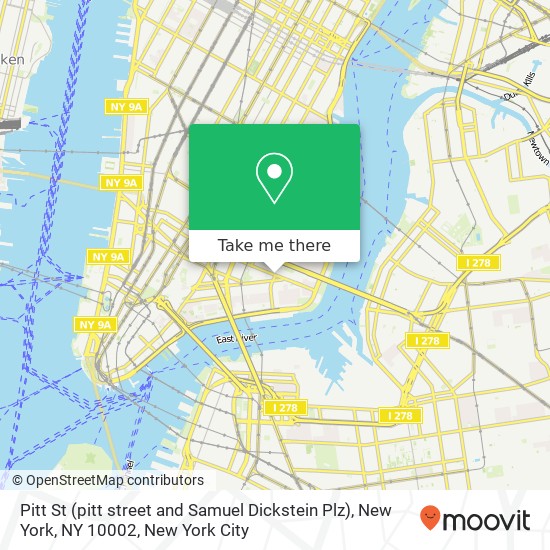 Pitt St (pitt street and Samuel Dickstein Plz), New York, NY 10002 map