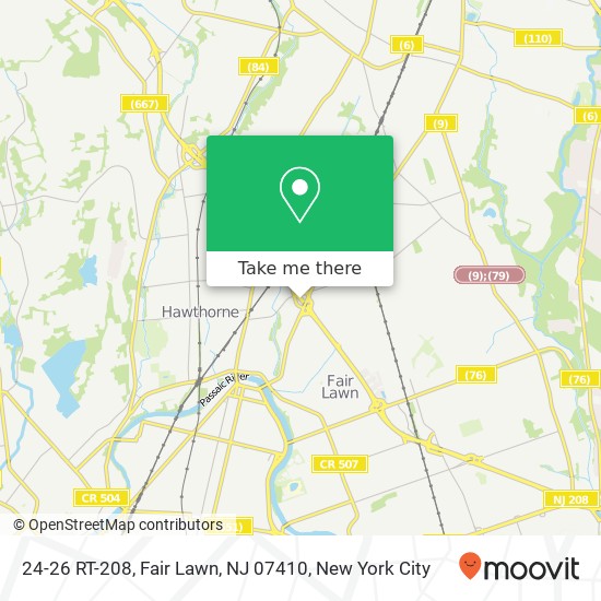 Mapa de 24-26 RT-208, Fair Lawn, NJ 07410