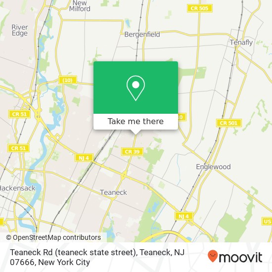 Mapa de Teaneck Rd (teaneck state street), Teaneck, NJ 07666