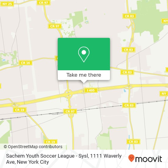 Sachem Youth Soccer League - Sysl, 1111 Waverly Ave map