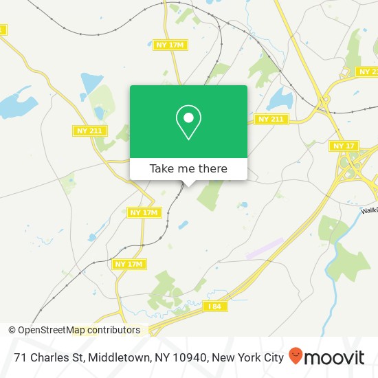 Mapa de 71 Charles St, Middletown, NY 10940