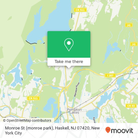 Mapa de Monroe St (monroe park), Haskell, NJ 07420