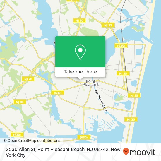 Mapa de 2530 Allen St, Point Pleasant Beach, NJ 08742